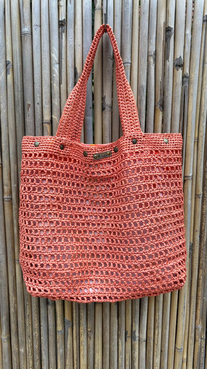 Sac cabas bohème en crochet doublé