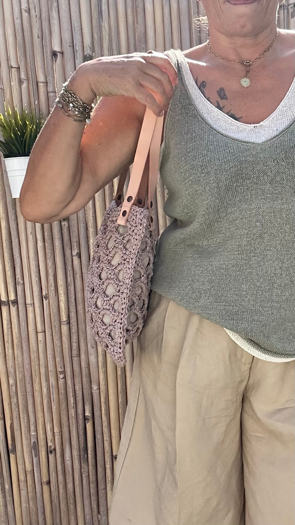 sac raphia crochet fait main