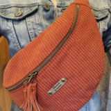 Sac banane fait main en velours côtelé terra cotta – création artisanale sur commande - image 12