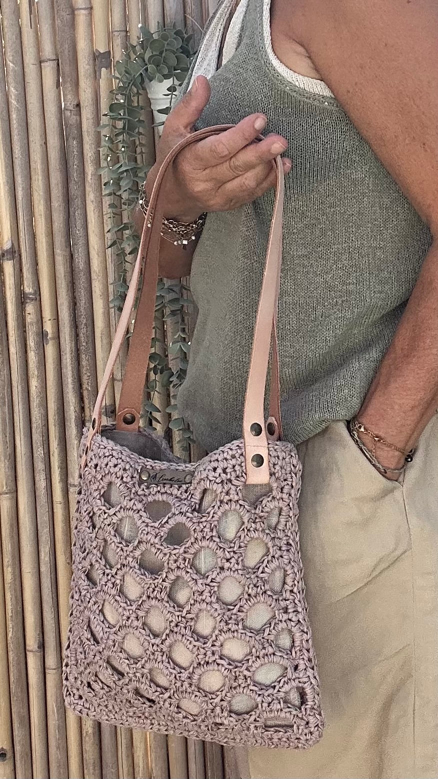 sac raphia crochet fait main