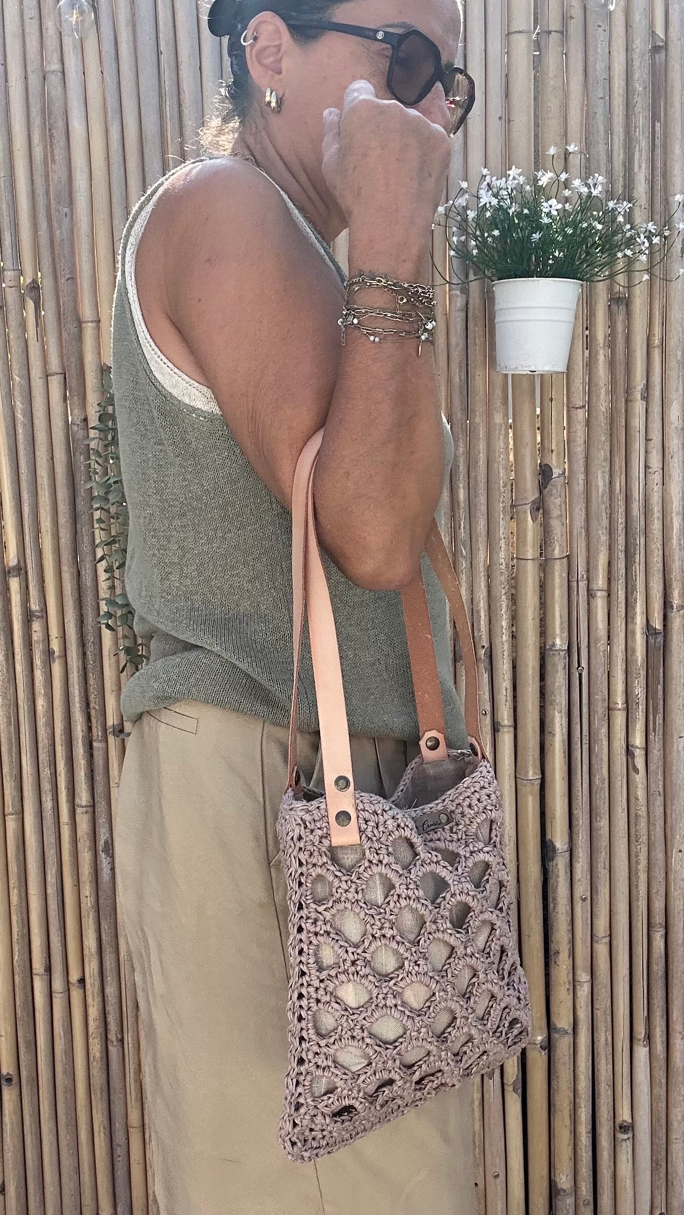 sac raphia crochet fait main