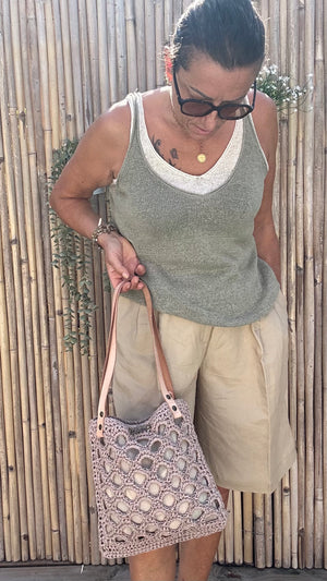 sac raphia crochet fait main léger